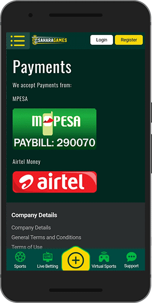 payment methods on screen